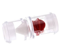 G1/4'' polycarbonate flow indicator with impeller and filter