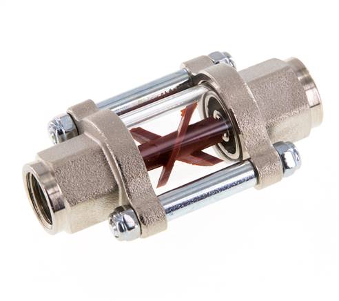 G1/4'' brass flow indicator with impeller 0.6-3 l/min 25 bar