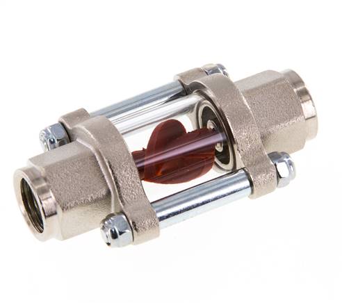 G1/4'' brass flow indicator with impeller 0.6-3 l/min 25 bar