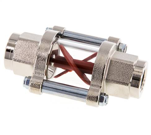 G3/8'' brass flow indicator with impeller 1.1-5.5 l/min 25 bar