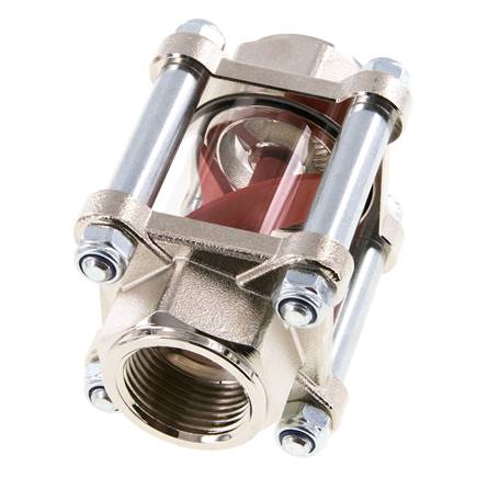 G1'' brass flow indicator with impeller 2.2-27 l/min 25 bar