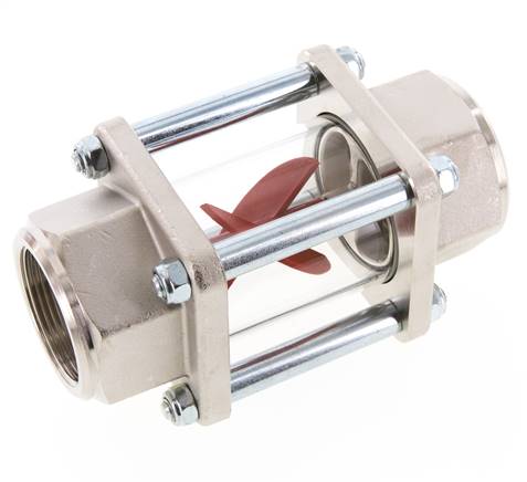 G1 1/2'' brass flow indicator with impeller 11-60 l/min 15 bar