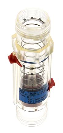 G1'' plastic variable area flow meter water 2-20 l/min