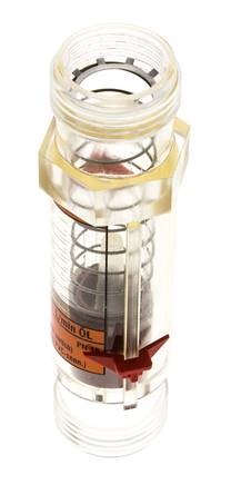 G1'' plastic variable area flow meter oil 100 cSt 1-18 l/min