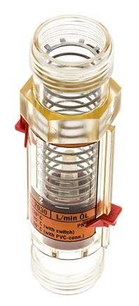 G1'' plastic variable area flow meter oil 100 cSt 2-30 l/min