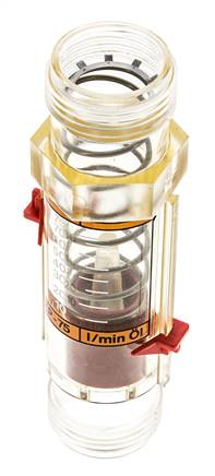 G1'' plastic variable area flow meter oil 100 cSt 10-75 l/min