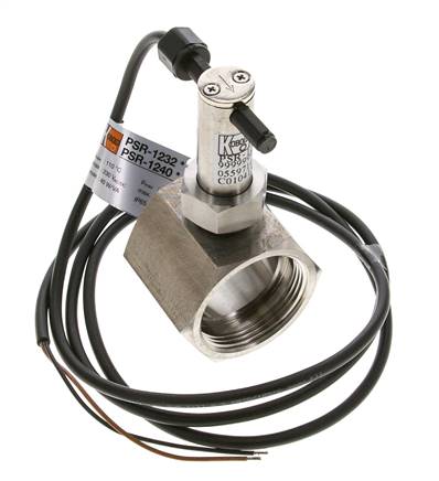 G1 1/2'' stainless inline paddle flow switch 34.8-64.2 l/min 40 bar