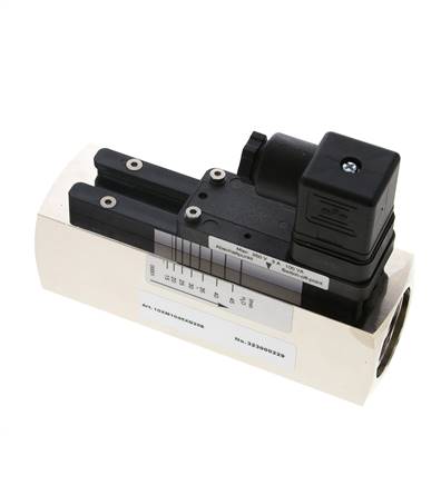 G1'' brass variable area flow switch water 15-45 l/min 250 bar