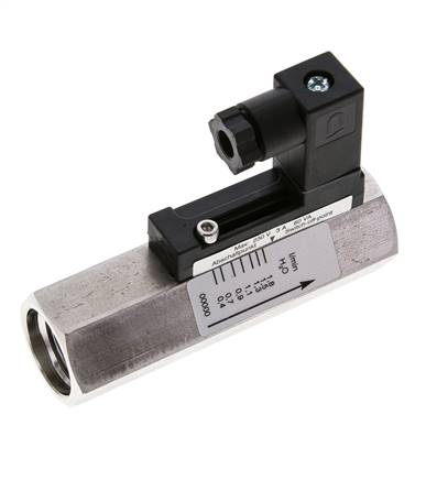 G1/2'' stainless variable area flow switch water 0.4-1.8 l/min 350 bar