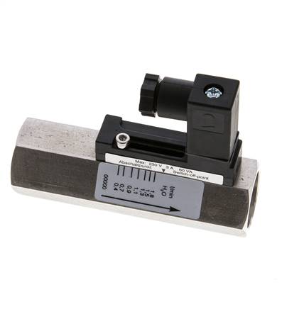 G1/2'' stainless variable area flow switch water 0.4-1.8 l/min 350 bar