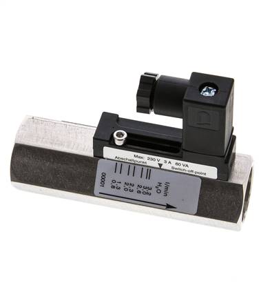 G1/2'' stainless variable area flow switch water 0.8-3.2 l/min 350 bar