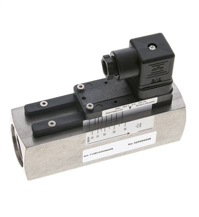 G1'' stainless variable area flow switch water 10-30 l/min 300 bar