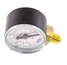 -1..0 Bar (-15..0 psi) Pressure Gauge Below Plastic/Brass 40 mm Class 2.5