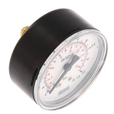 0..1 Bar (0..15 psi) Pressure Gauge Rear Steel/Brass 63 mm Class 1.6