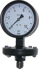 0..4 Bar Diaphragm Pressure Gauge Below Iron 100 mm Class 1.6