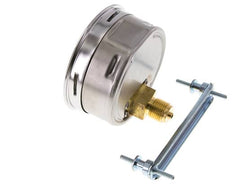 0..6 Bar (0..87 psi) Panel Mount Pressure Gauge Steel/Brass 100 mm Class 1.0 (Bracket)