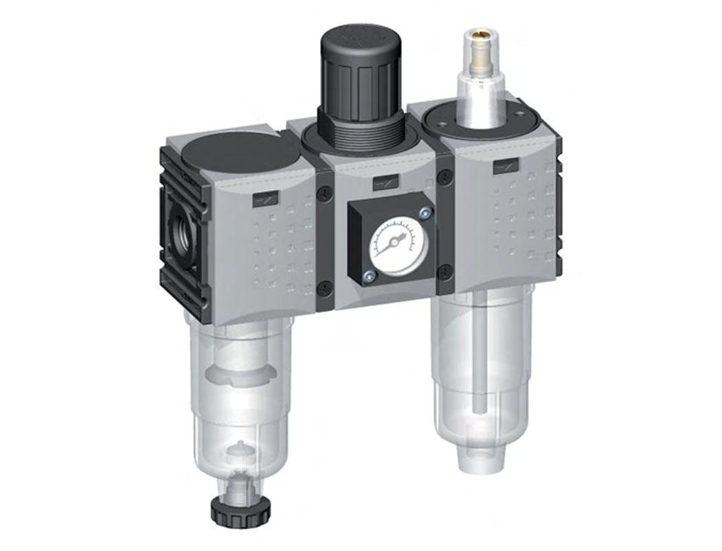 FRL 3-Part G1/4'' 800 l/min 0.5-8.0bar/7-116psi Semi-Auto Polycarbonate Futura 0