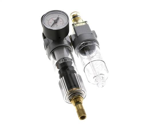 FRL 2-Part G1/4'' 350 l/min 0.5-10.0bar/7-145psi Auto Polycarbonate Standard 0