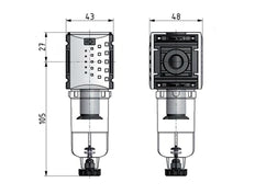 Filter 5microns G1/4'' 1000 l/min Auto (Closed Without Pressure) Polycarbonate Futura 0