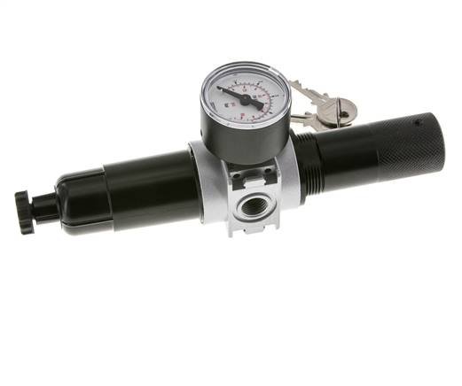 Filter-Regulator G1/4'' 1450 l/min 0.1-3.0bar/1-44psi Semi-Auto 40 mm Pressure Gauge Cylinder Lock Metal Multifix 0