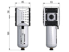 Filter 5microns G3/4'' 8000 l/min Auto Polycarbonate Futura 4
