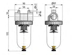 Filter 5microns G3/4'' 4000 l/min Auto (Closed Without Pressure) Polycarbonate Standard 3
