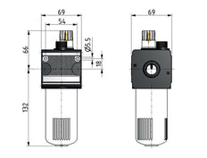 Micro Oil-Fog Lubricator G1/2'' Protective Cage Polycarbonate Multifix 2