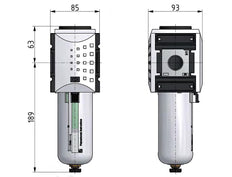 Pre-Filter 0.3microns G1'' 1500 l/min Semi-Auto Polycarbonate Futura 4