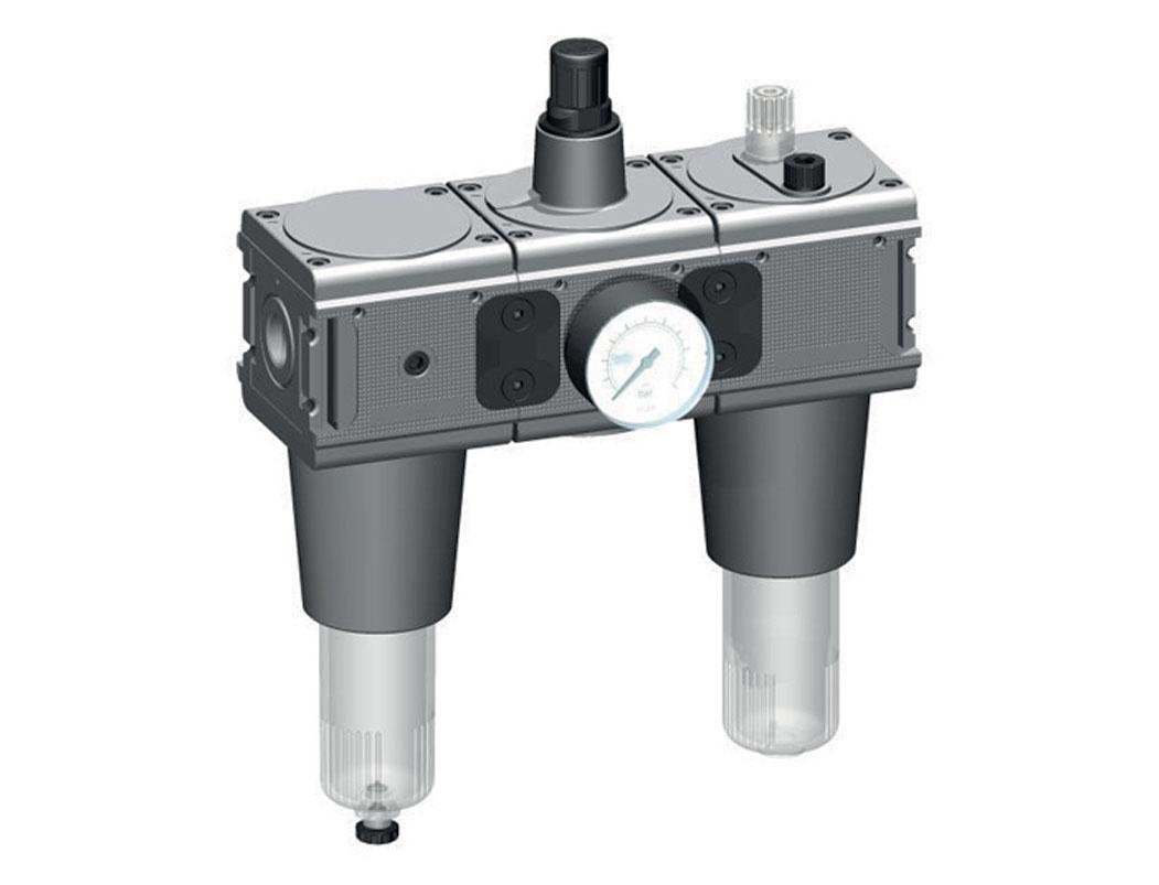 FRL 3-Part G1'' 13500 l/min 0.5-10.0bar/7-145psi Semi-Auto Protective Cage Polycarbonate Multifix 5