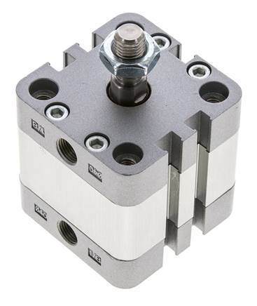 ISO 21287 Compact Double Acting Cylinder 40-10mm - Magnetic - Male Rod