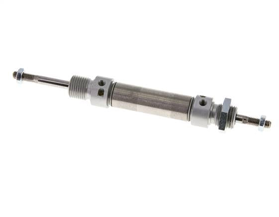 ISO 6432 Round Double Acting Cylinder 16-25mm - Magnetic - Damping - Male Threaded - Double Rod
