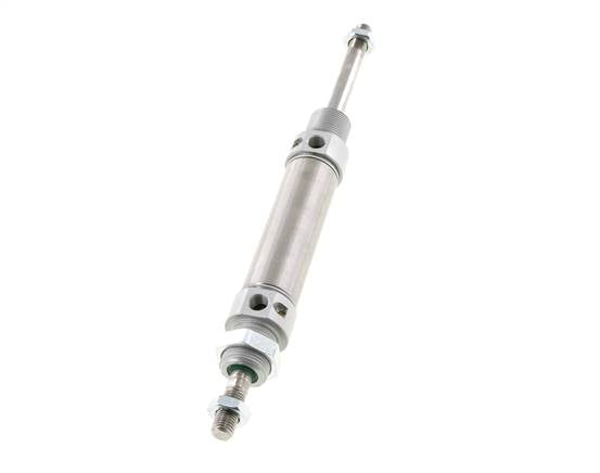 ISO 6432 Round Double Acting Cylinder 25-50mm - Magnetic - Damping - Male Threaded - Double Rod