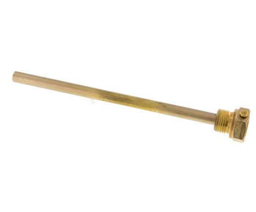 Copper Alloy G 1/2 Inch Bolt Fix Thermowell for 200mm Stem Max 160°C and 6 Bars