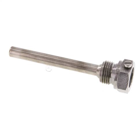 Steel St35 G 1/2 Inch Thermowell for 100mm Stem Max 600°C and 25 Bars