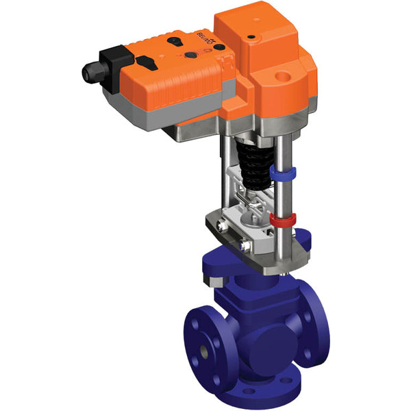 Belimo 3-Way Globe Valve DN32 Flange 20mm Stroke Kvs16 24VAC Fail-Safe 150s 3-point 1000N IP54 H732S/NVK24A-3-TPC