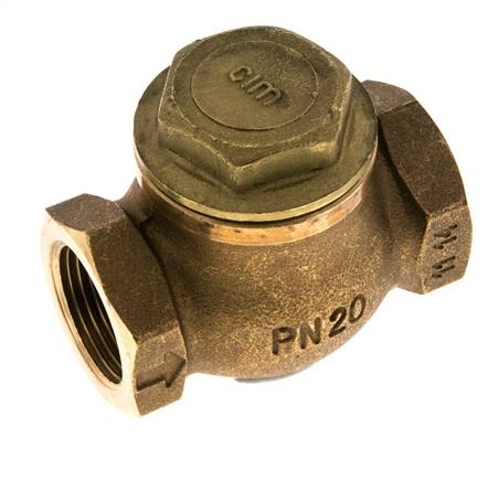 G 1'' Red Brass Lift Check Valve 20 bar (290 psi) Heavy Duty