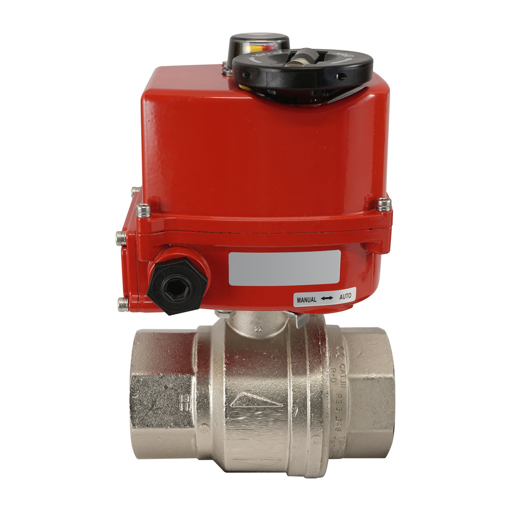 G 1 1/2 inch 2-Way brass Modulating Electric ball valve 24 V AC/DC