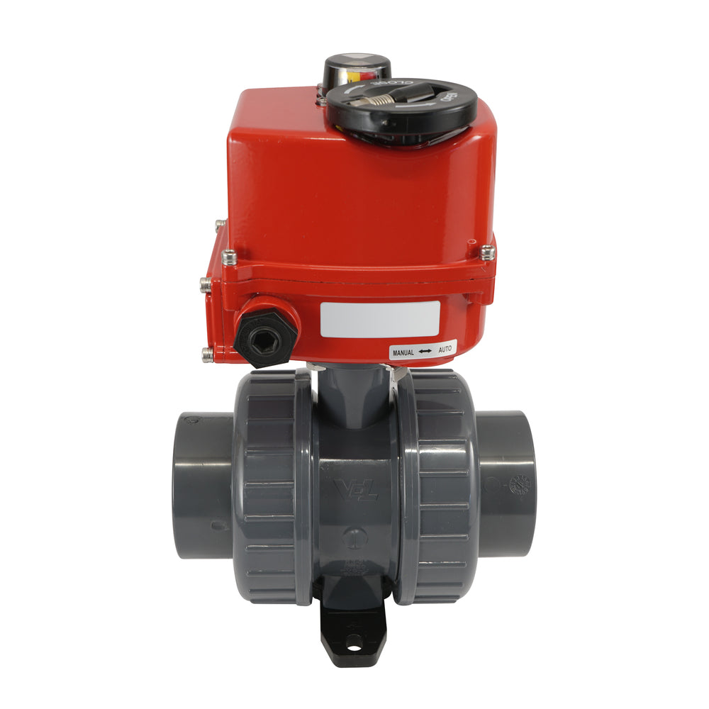 50 mm true union sockets 2-Way PVC Modulating Electric ball valve 24 V AC/DC (VDL)