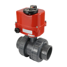 50 mm true union sockets 2-Way PVC Modulating Electric ball valve 24 V AC/DC (VDL)