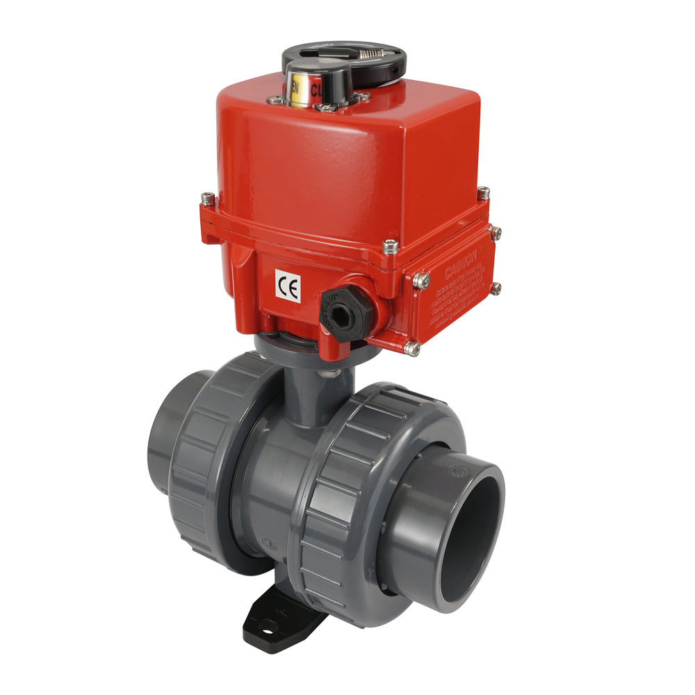 50 mm true union sockets 2-Way PVC Modulating Electric ball valve 24 V AC/DC (VDL)