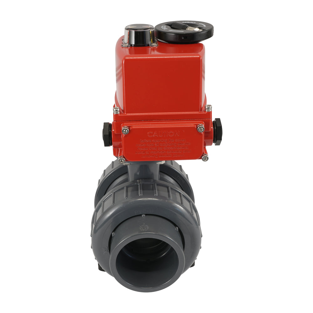 63 mm true union sockets 2-Way PVC Modulating Electric ball valve 24 V AC/DC (VDL)