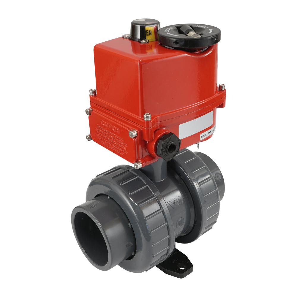 50 mm true union sockets 2-Way PVC Modulating Electric ball valve 24 V AC/DC (VDL)
