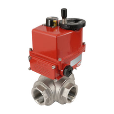 G 1/2 inch 3-Way stainless steel Modulating electric ball valve (L-port) 24 V AC/DC