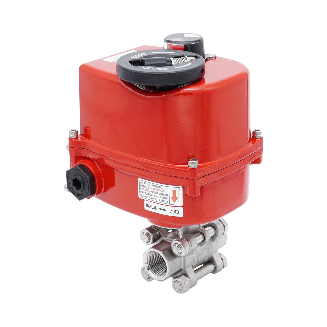 Rp 2'' 2-Way Stainless Steel Modulating Electric Ball Valve 24V AC/DC