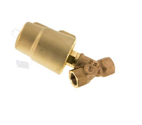 G1/2'' PTFE/NBR 16bar NC Angle Seat Valve (Closes Ag. Flow) Brass AL2