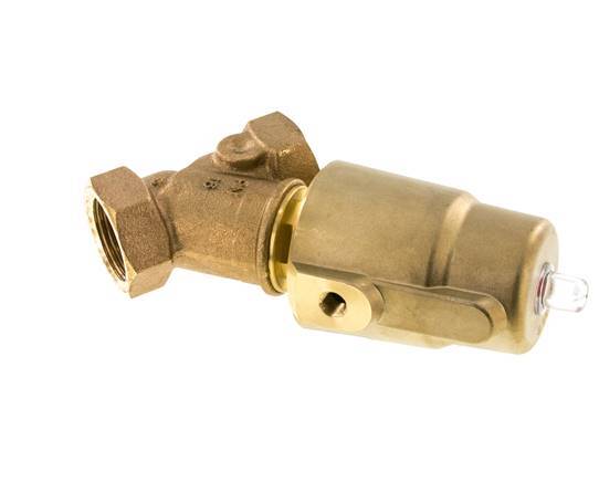 G1'' PTFE/NBR 16bar NC Angle Seat Valve Brass AL2