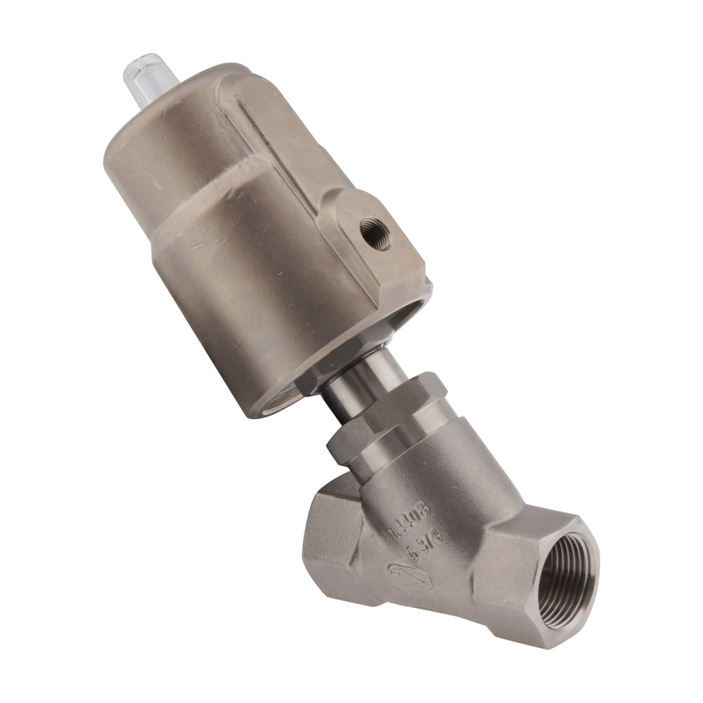 G1-1/4'' PTFE 9bar NO Angle Seat Valve Stainless-Steel/Brass AL2