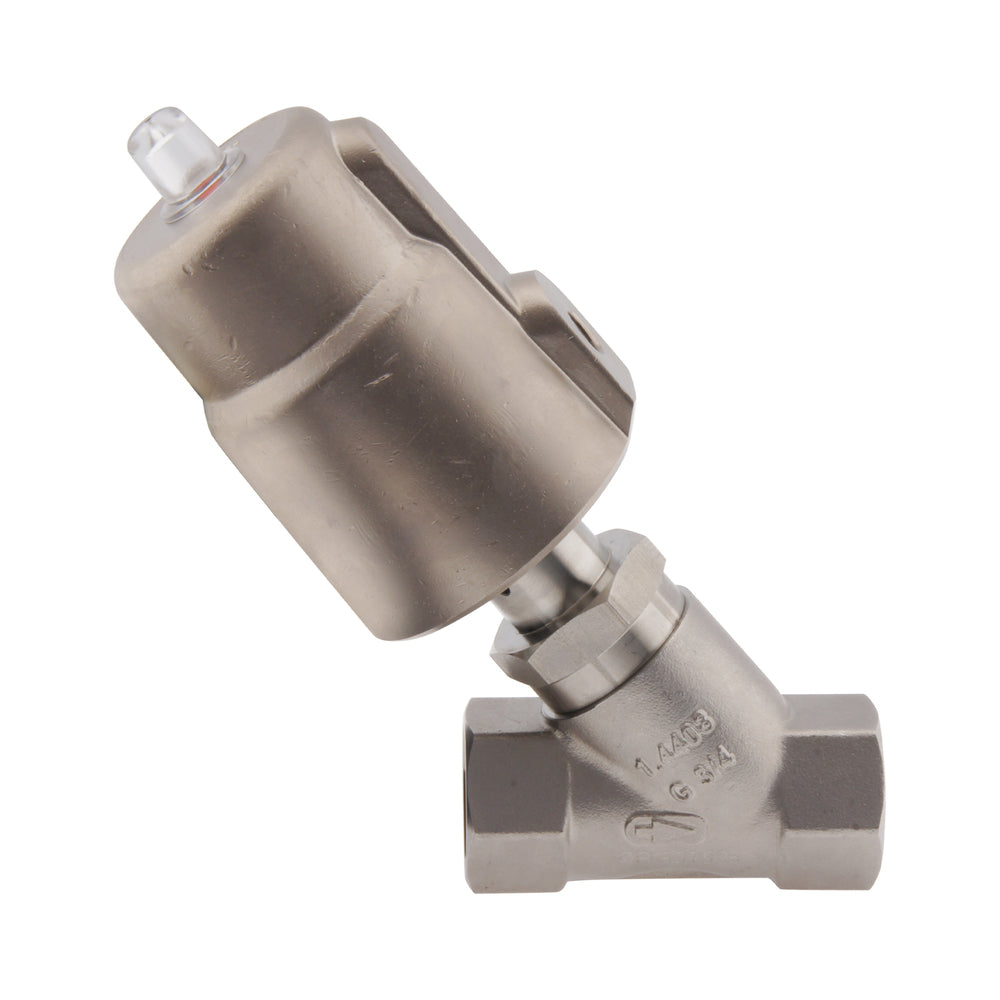 G1-1/4'' PTFE 9bar NO Angle Seat Valve Stainless-Steel/Brass AL2