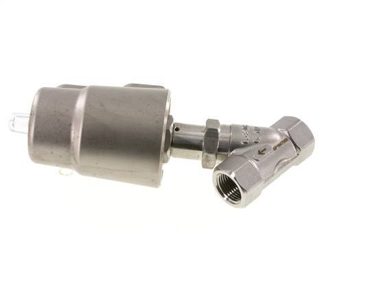 G1/2'' PTFE 25bar NC Angle Seat Valve (Closes Ag. Flow) Stainless-Steel/Brass AL2