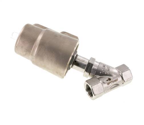 G1/2'' PTFE 25bar NC Angle Seat Valve Stainless-Steel/Brass AL2